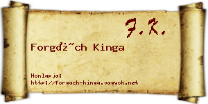 Forgách Kinga névjegykártya
