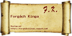 Forgách Kinga névjegykártya